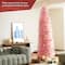 9ft. Unlit Pink Pencil Tinsel Artificial Christmas Tree